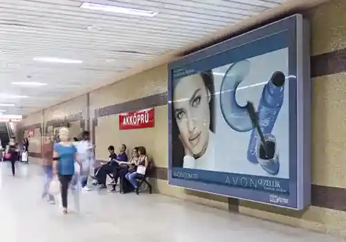 Ankara metrosu sabit megalight-billboard reklam panosu kiralama fiyatları 2024.