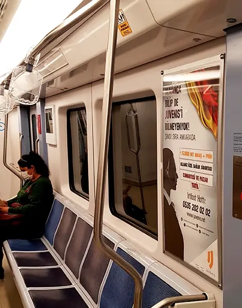Ankara Metro Vagon İçi Pano Reklam.